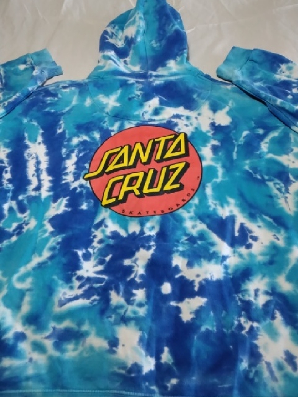 Santa Cruz Skateboards Tie-Dye 2XL Hoodie With Large Logo On Back , $22